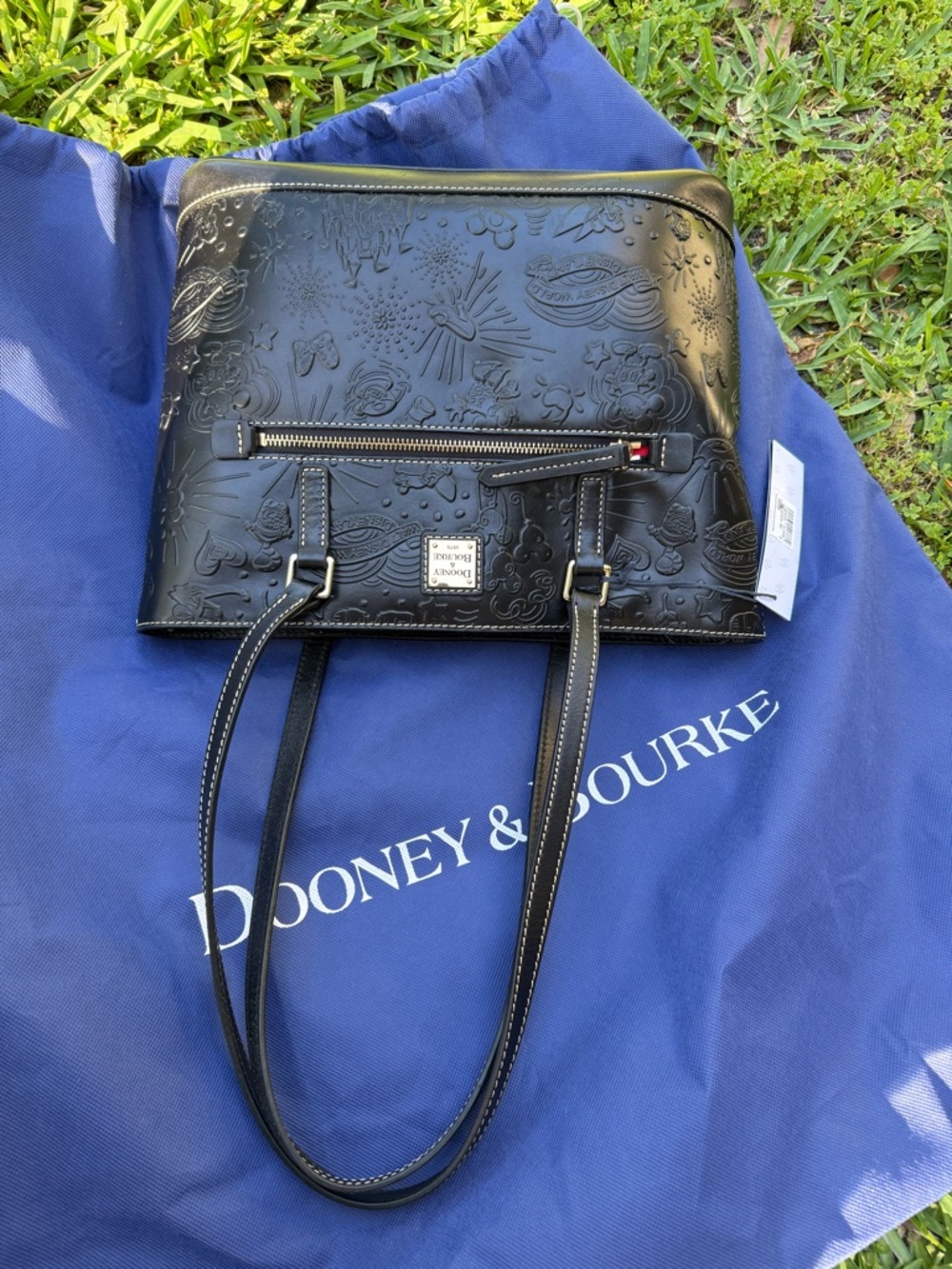 DOONEY & BOURKE WDW DISNEY TOTE PURSE SHOULDER BAG BLACK GOLD - Picture 7 of 16
